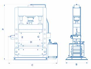 Attrezzature per sollevamento PRESSE ELETTROIDRAULICHE PER PIEGATURE - Stelo cilindro in acciaio speciale,