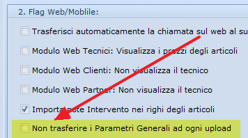 Anagrafici aziendali inseriti nei Parametri Generali.