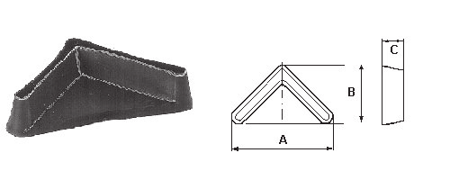 Elementi protettivi Piedi per profili angolari Piedini per profili angolari Materiale: PE W = profilo angolo / spessore articolo W A B C S 2122500 25 x 25 42,6 26,6