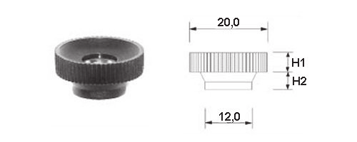 2430658 M6 58,0 2430664 M6 64,0 Vite a testa zigrinata - PA 6.6 GV Vite zigrinata prodotta completamente in materia plastica. Materiale: Poliammide 6.