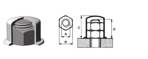 Calotte per viti e dadi 0631410600 14,5 10,5 3,8 0631410699 14,5 10,5 3,8 0631411600 14,5 11,0 3,8 0631411699 14,5 11,0 3,8 0631511600 15,0 11,5 4,0 0631511699 15,0 11,5 4,0 0631612600 16,0 12,0 5,0
