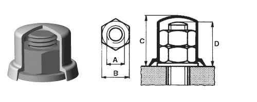 Calotte per viti e dadi Cappe protettive per dadi con rondelle - esecuzione corta Esecuzione corta!