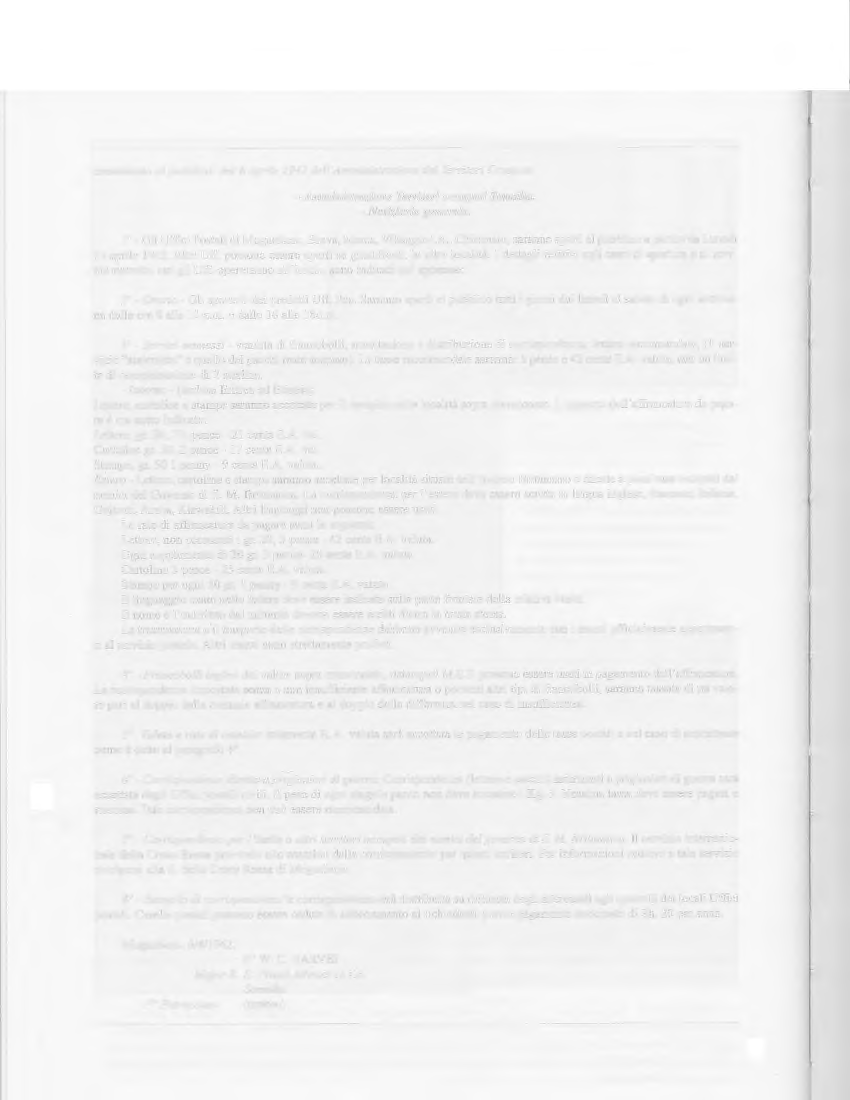 210 l comunicato al pubblico: del 6 aprile 1942 dell'amministrazione dei Territori Occupati - Amministrazione Territori occupati Somalia. - Notiziario generale.