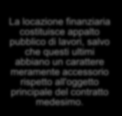 pubblica utilità La locazione finanziaria costituisce appalto pubblico di lavori, salvo che questi ultimi