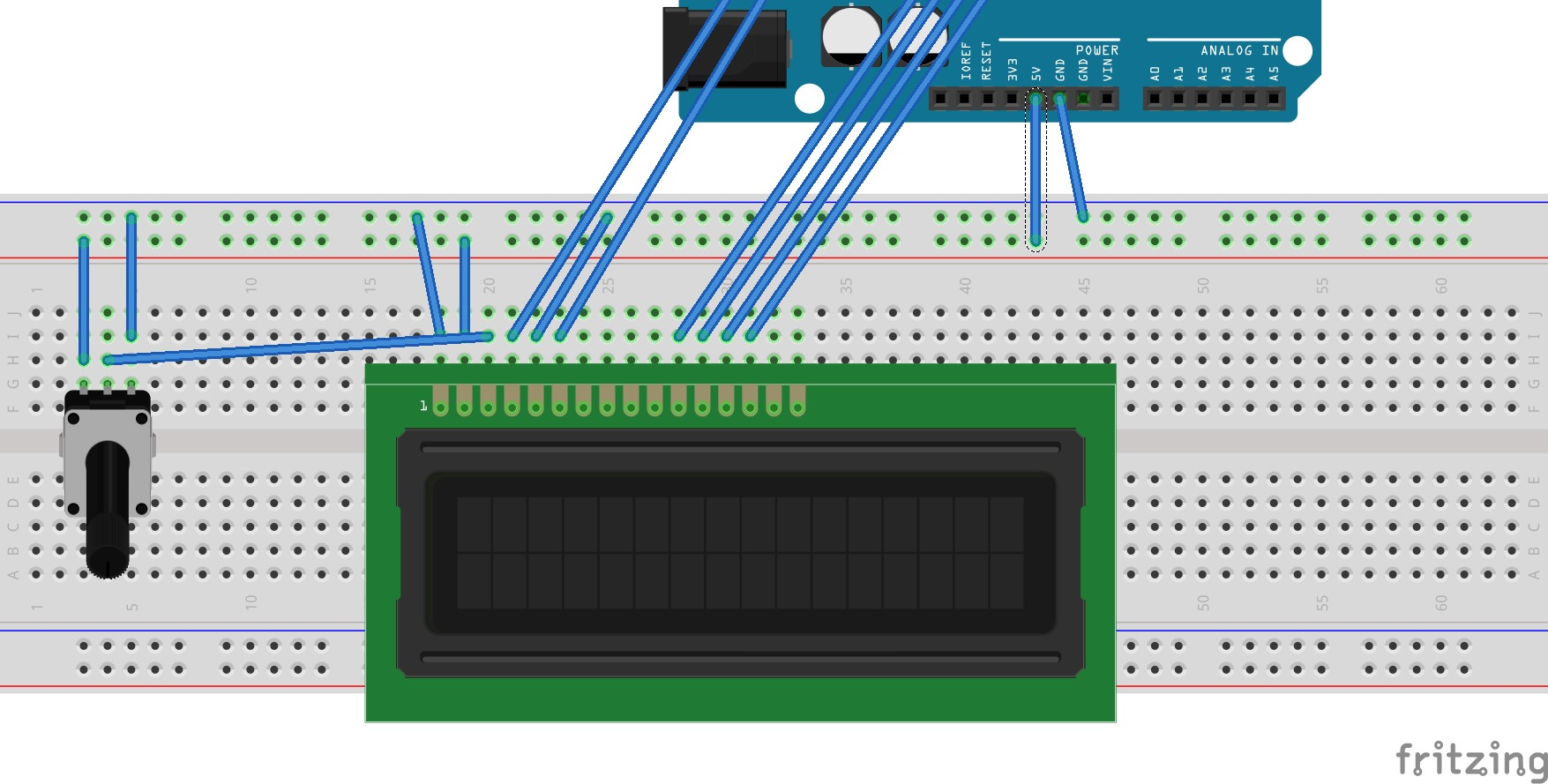 begin(16, 2); lcd.print("hello BABY"); void loop() { lcd.