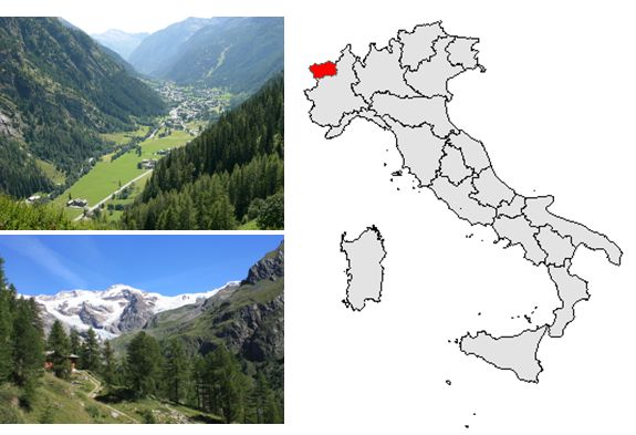 2. Il caso di studio: il comprensorio sciistico di Gressoney la Trinité Inquadramento geomorfologico La zona oggetto dello studio è situata nell alta Valle di Gressoney, la prima che si incontra dall