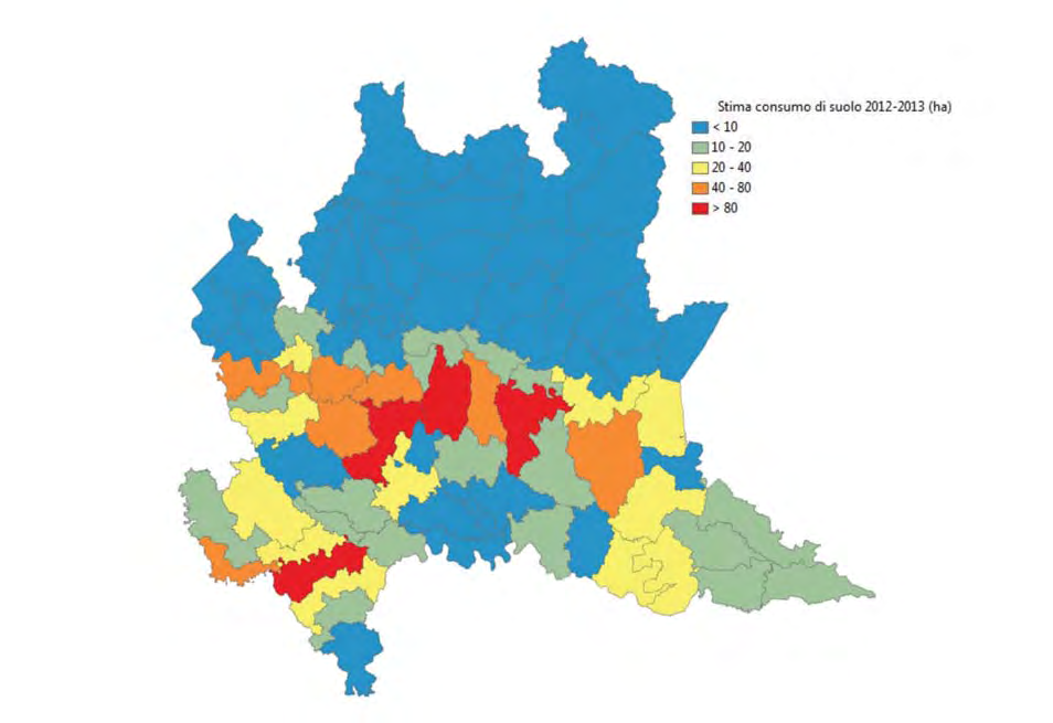 tratti di nuova edificazione costruzione della BRE.BE.MI e singole espansioni del tessuto urbano. Fig.