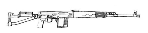La vista complessiva dell arma è illustrata nelle figure 1.1, 1.2, 1.3 e 1.4. Fig. 1.1. Carabina semiautomatica Tigr 308. Fig. 1.2. Carabina semiautomatica Tigr 308, versione 01.