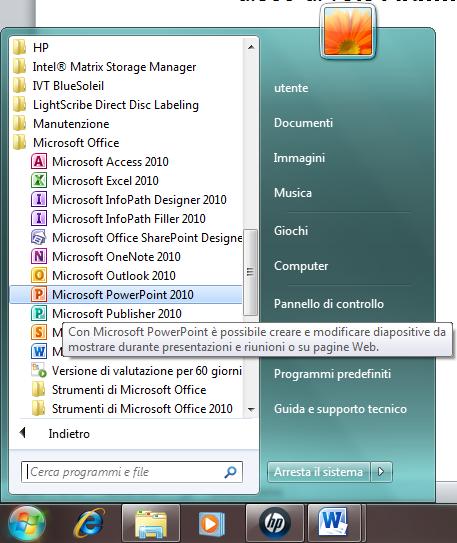 TERZA ESERCITAZIONE CON POWERPOINT 1. Apri il programma di presentazione Microsoft Office PowerPoint 2010.