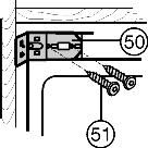 13 Nel caso di fianchi del mobile spessi 16 mm = nicchia larga 568 mm u Applicare a pressione il distanziatore Fig. 14 (23) sulle cerniere superiori e il distanziatore Fig.