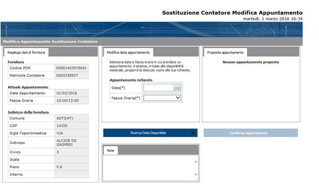 Pagina 7 di 12 parte sinistra) i dati di fornitura: Codice PDR, Matricola Misuratore e indirizzo