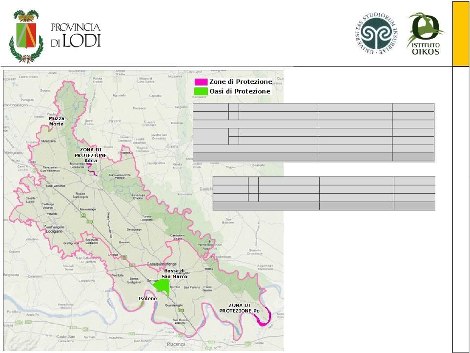 Oasi di Protezione Ambito N Denominazione Oasi Superficie tot.