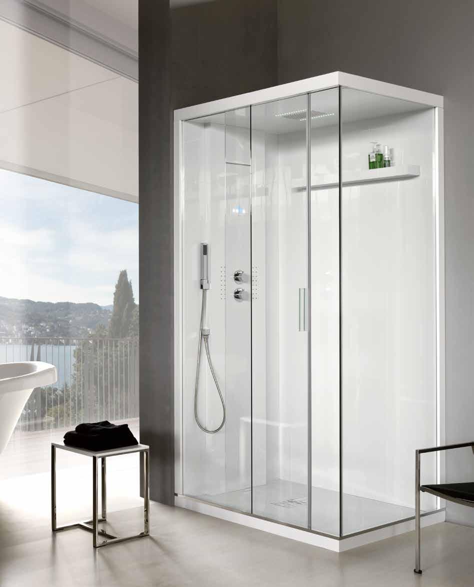 45 _ box doccia rettangolare con colonna Pietra _ rectangular shower cubicle with