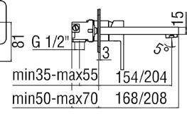 aeratore anticalcare M 24 x 1, deviatore automatico e doccia monogetto 272 272 148 148 25 25 198 198 25 25 272 272 150