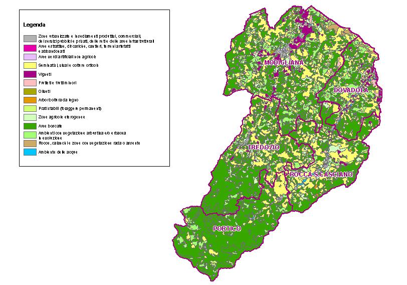 Per gli scopi del presente piano il dato di tale cartografia è stato elaborato e aggiornato sulla base di foto aeree e/o satellitari e sulla base di rilievi di campagna diretti.