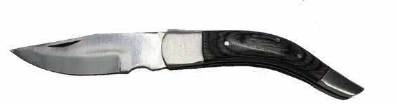 Coltello manico acciaio/legno, lama acciaio inox cm 7,5 - lunghezza