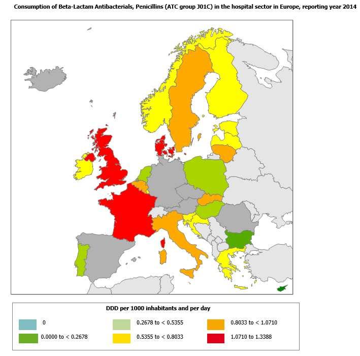 J01C-BETA-LATTAMICI, PENICILLINE J01C MARCHE (DDD/1000 ABITANTI