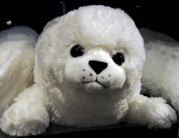 11 Peluche TY Foca bianca peluche di stoffa,