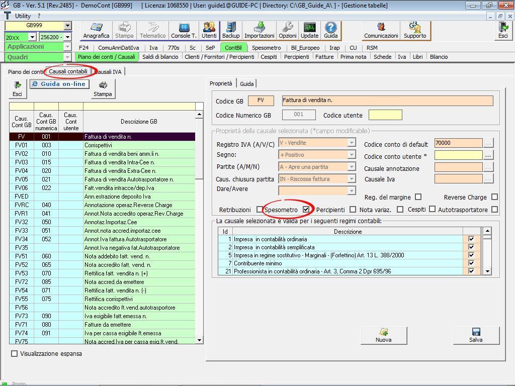 tutte le operazioni registrate utilizzando una