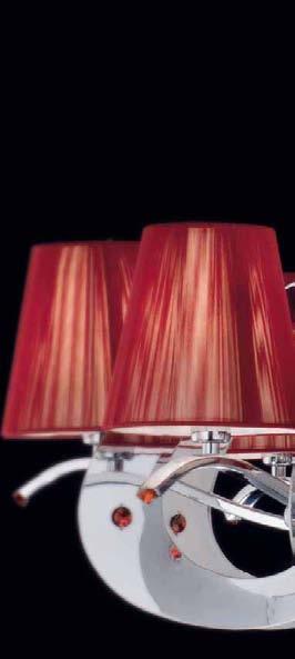 crystal Black lampshade Transparent crystal Red lampshade Red crystal PERLA / A N Lampada da parete / Wall lamp h 28 cm - sp.