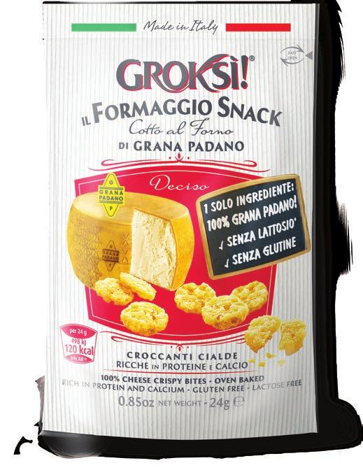 GROKSÌ! Deciso CIALDE CROCCANTI DI GRANA PADANO Ingredienti % Provenienza Stagionatura Allergeni Grana 100 Latte vaccino minimo Latte e uovo.