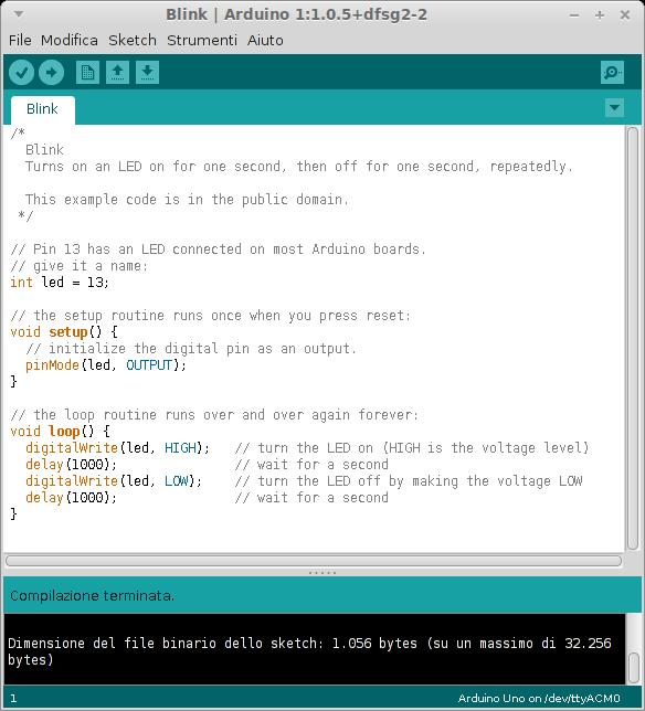 Il software Il software Arduino è un ambiente completo per programmare il microcontrollore della scheda e comprende: Un