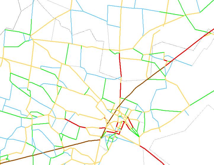 .a.b.c.d Figura 19.a,.b,.c,.d Mappe di flussi di traffico sulla rete nello scenario 25.