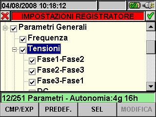 5.4.1.6. Descrizione sottolivelli voce Parametri Generali Premere il tasto F1 (CMP/EXP a display) oppure i tasti freccia destro o sinistro per espandere o comprimere i sottolivelli.