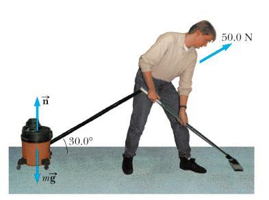 4/03/015 Un uomo preso dalle pulze del suo appartamento tra un asprapolvere con una orza d modulo F = 50 N. la orza orma un angolo d 30 con l orzzontale.