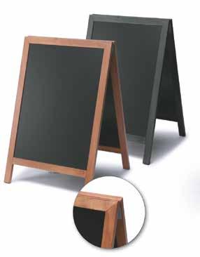 lavagne a cavalletto bifacciali in legno linea FLAT e ROUND ZPCHBBL marcatori a gesso liquido - bianco MGL001/BI -