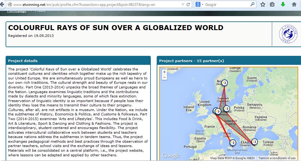 -Registrazione del progetto sulla piattaforma etwinning.
