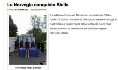 Championship) che si giocheranno da martedì 27 a giovedì 29 agosto al Golf Club Biella Le Betulle.