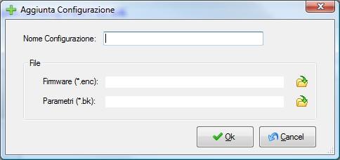 Pag.8/11 Nella casella di testo si deve inserire il nome della configurazione (normalmente il nome del modello di dispositivo per il quale si stanno inserendo i dati).