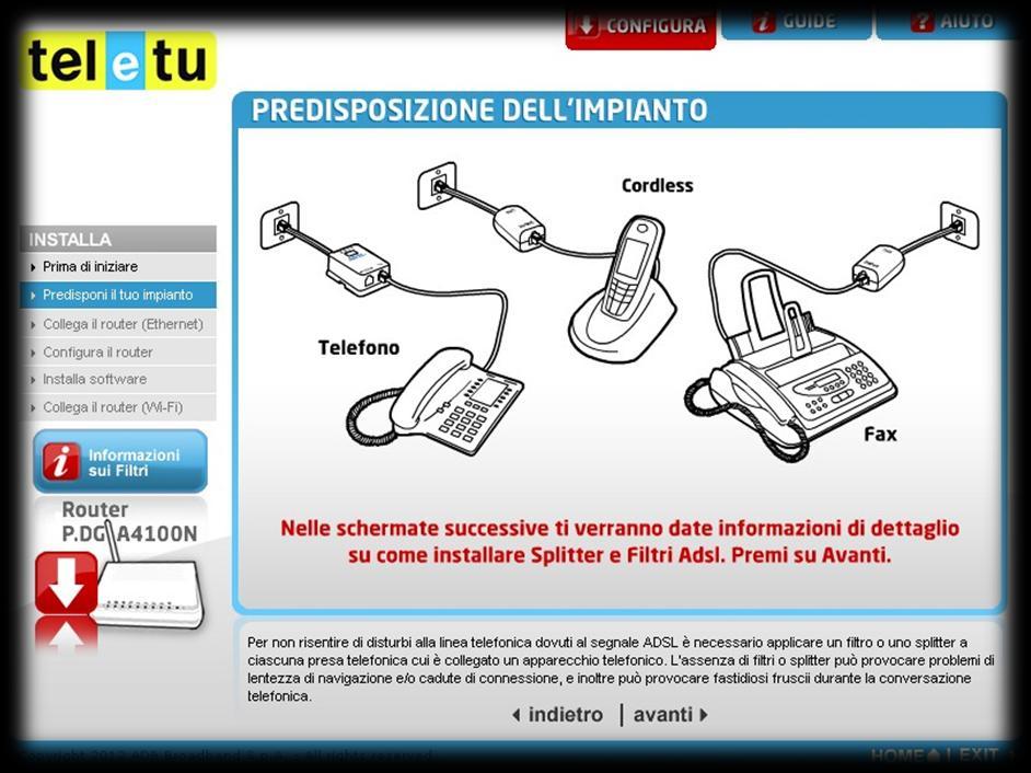 8. Visualizzerai una schermata che indica la Predisposizione dell