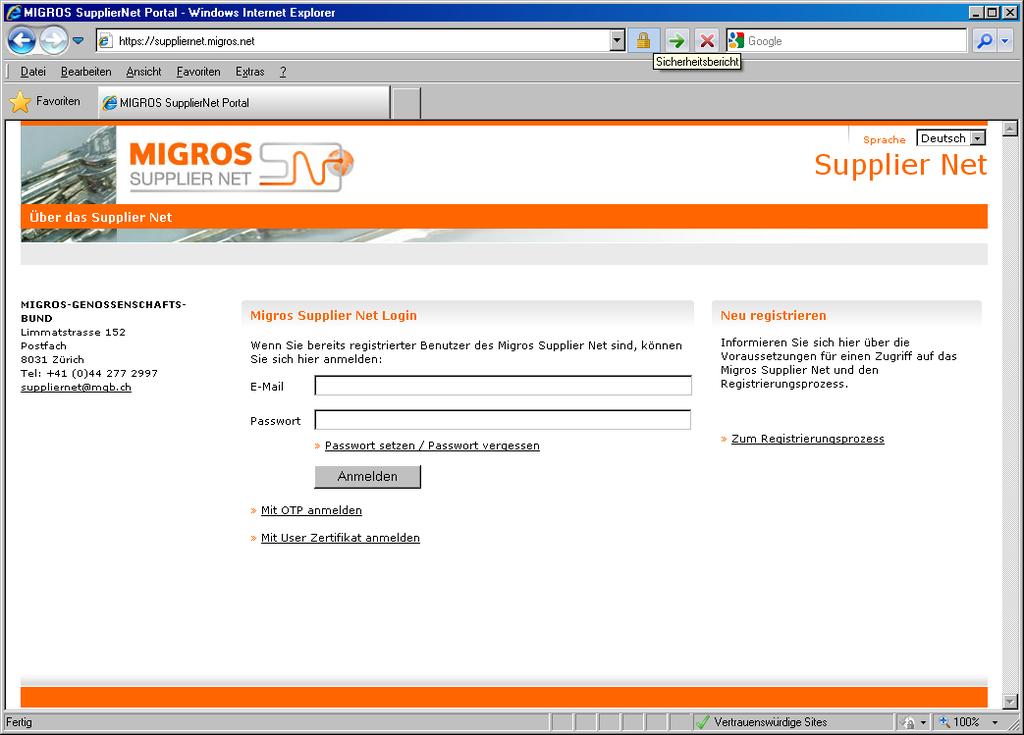 3 Altri documenti sulla Supplier Net Sulla Migros Supplier Net potete trovare ulteriori informazioni su MLSonline, documenti di formazione e