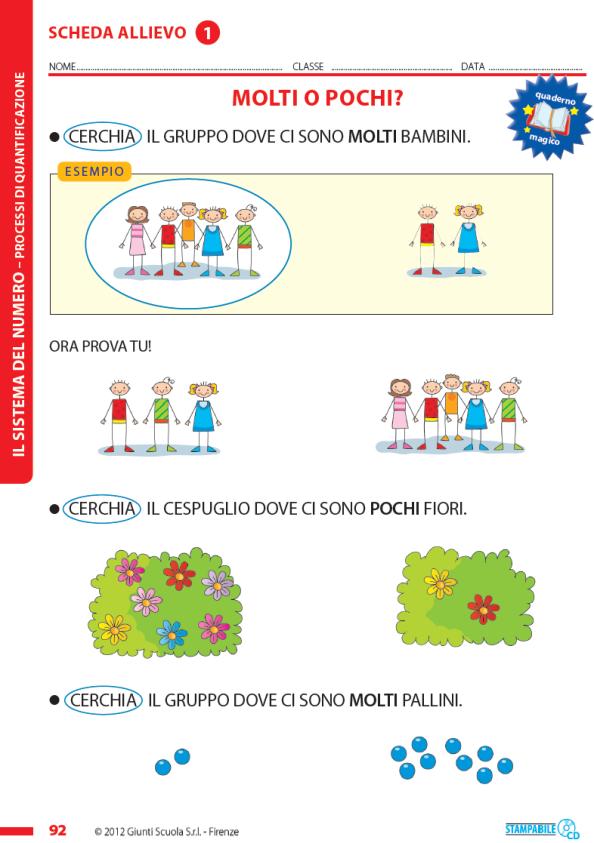 COSA OSSERVARE COME INTERVENIRE SISTEMA DEL NUMERO SCUOLA DELL INFANZIA QUANTIFICAZIONE NUMERICA Nei compiti rivestono molta importanza le domande guida che vengono poste ai bambini : Quale insieme è