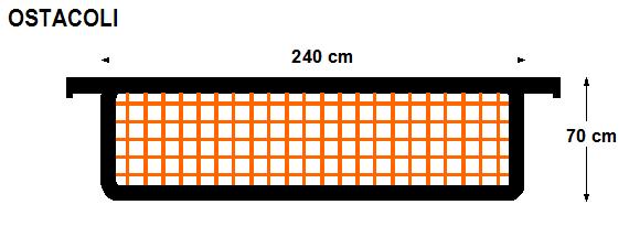 Sezione 5 - Equipaggiamenti e Attrezzature Standard I dettagli sono disponibili sul sito www.ils.org. 5.7 OSTACOLI a) Dimensioni: Gli ostacoli usati in piscina devono essere alti 700mm (+/- 10mm) larghi 2,4m (+/- 30mm) e privi di parti pericolose.