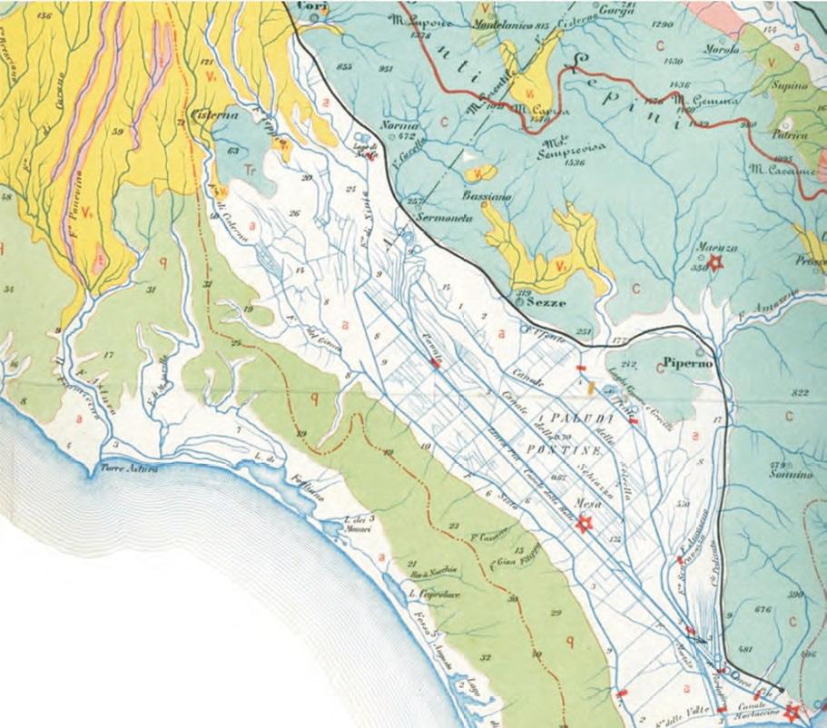 4 Ente Parco Nazionale del Circeo Fig. 2 Stralcio della Carta Idrografica d Italia del 1895.