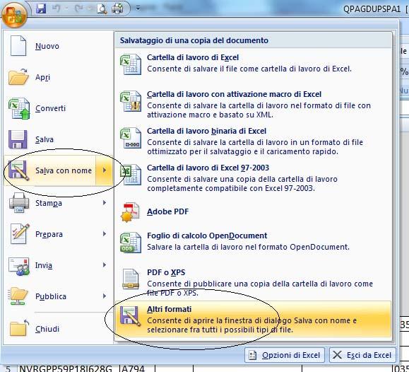 Tutti i dati del foglio Excel possono essere modificati e/o integrati manualmente.