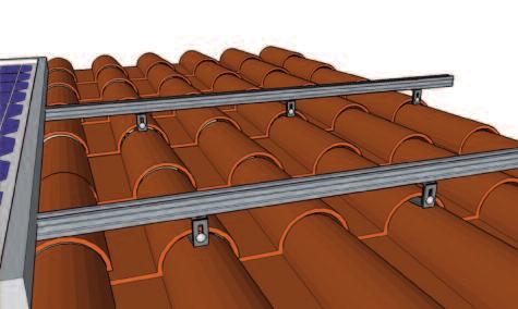 STAFFA REGOLABILE PER TEGOLE La staffa regolabile in acciaio inox AISi 304 per montaggio su tutti i tipi di tetti a falda coperti con tegole di tipo Marsigliese e Portoghese.