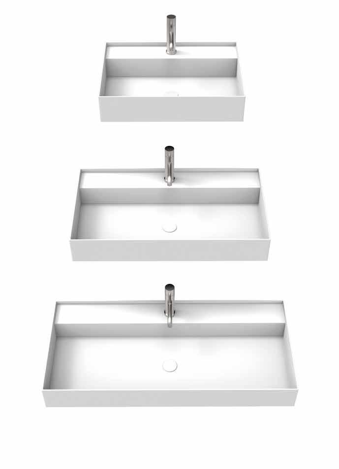 ICON si arricchisce di tre lavabi nelle misure 60 x 45, 80 x 45 e 100 x 45 cm.