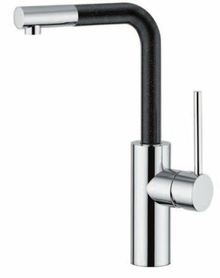 Marsiglia CU 0955 Miscelatore monocomando lavello alto canna L Single lever sink mixer column with L spout -cartuccia a dischi ceramici d.