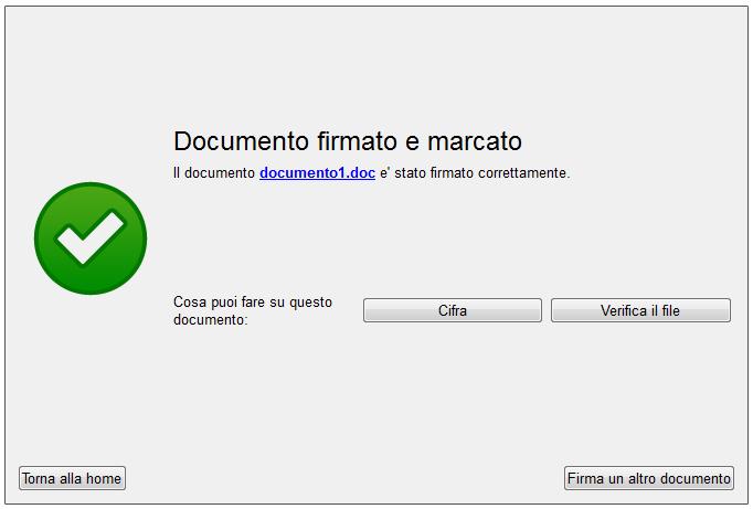 Posso firmare e marcare temporalmente un documento anche in modalità PDF. In questo caso, nel mio documento.pdf saranno incluse sia la firma che la marca temporale.