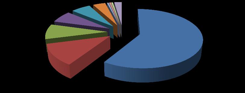 Nelle rappresentazioni grafiche sono stati presi in considerazione i primi nove Comuni compresi o superiori alle cinque unità, raggruppando gli altri nella voce ALTRI COMUNI.