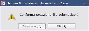 GENERAZIONE Premere OK INVIARE IL FILE