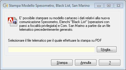 Generazione file telematico Selezionando il pulsante File Telematico viene visualizza la finestra Generazione file telematico, che consente di compilare i dati del frontespizio della Comunicazione