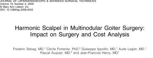 Safety and efficiency of the HS is comparable to the tie-and-clip technique in thyroid surgery.
