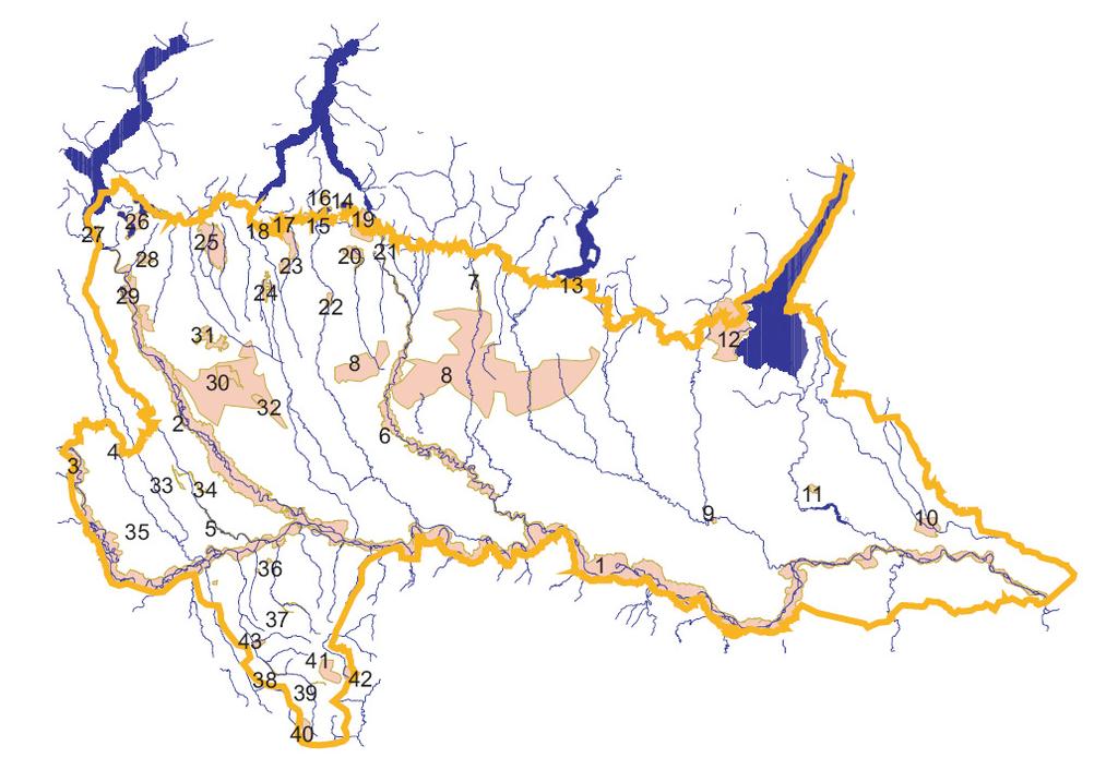 Figura 4.5.4.6c Mappa delle Aree Importanti per gli Invertebrati in Pianura Padana (da Bogliani et al.