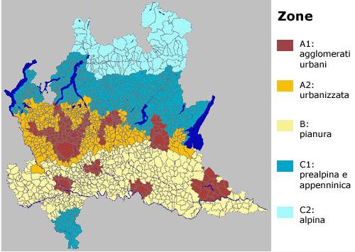 Zona C2 - zona alpina, fascia alpina. Figura 4.2.2.2f Zonizzazione Regione Lombardia Fonte: www.ambiente.regione.lombardia.it Provincia di Varese Con riferimento alla DGR n.