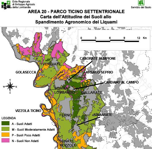 presenti, più idonee a ricevere i liquami zootecnici, pratica diffusa in ambito agricolo.